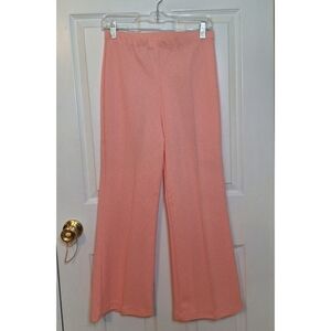 Vintage Pink Wide Leg High Rise Pleated Pants Elastic Waist Coastal Size 10